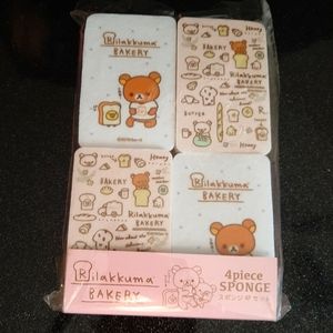 Rilakkuma Bakery 4 Piece Sponge Set.
